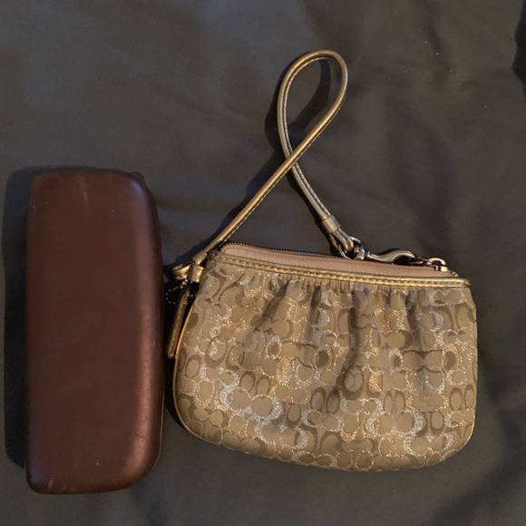 Small Gold Coach Wristlet - Picture 4 of 4